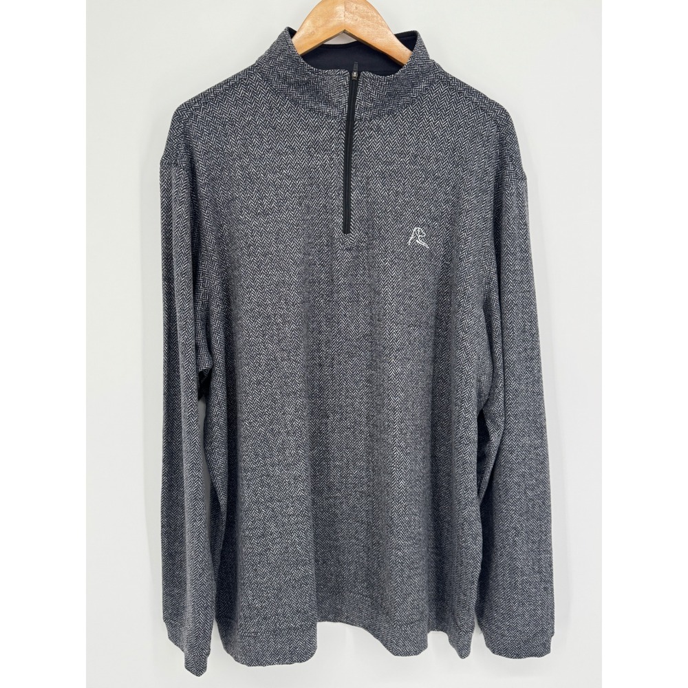 Rhoback Quarter Zip Pullover Mens XXL Herringbone Performance Golf Business